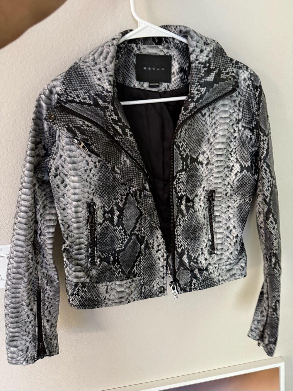 Blank NYC snakeskin moto jacket